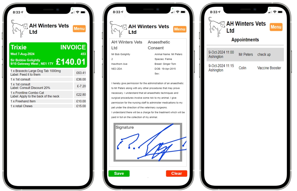 Invoice and Consent Forms in the Portal